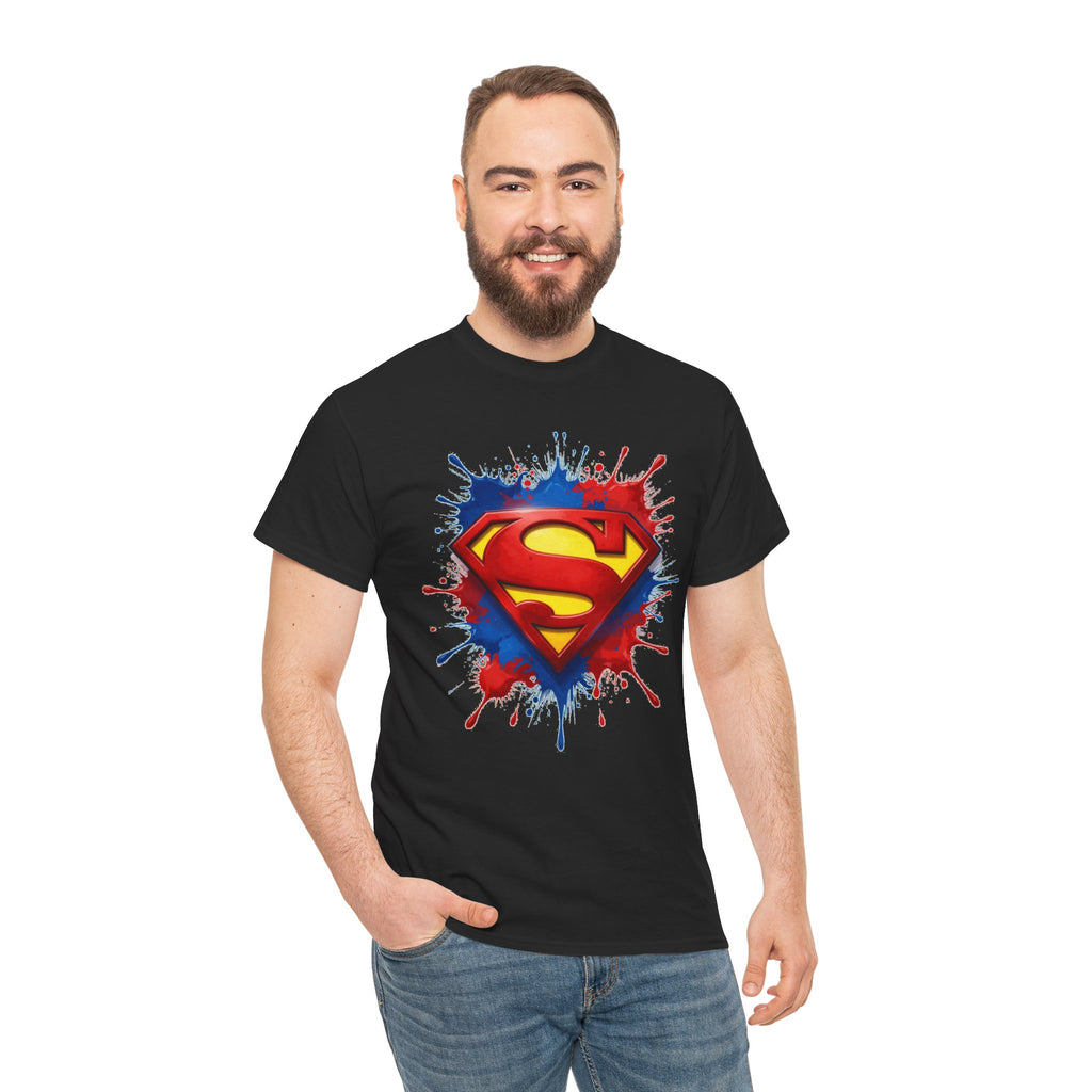 Superhero Emblem Paint-Splash T-Shirt