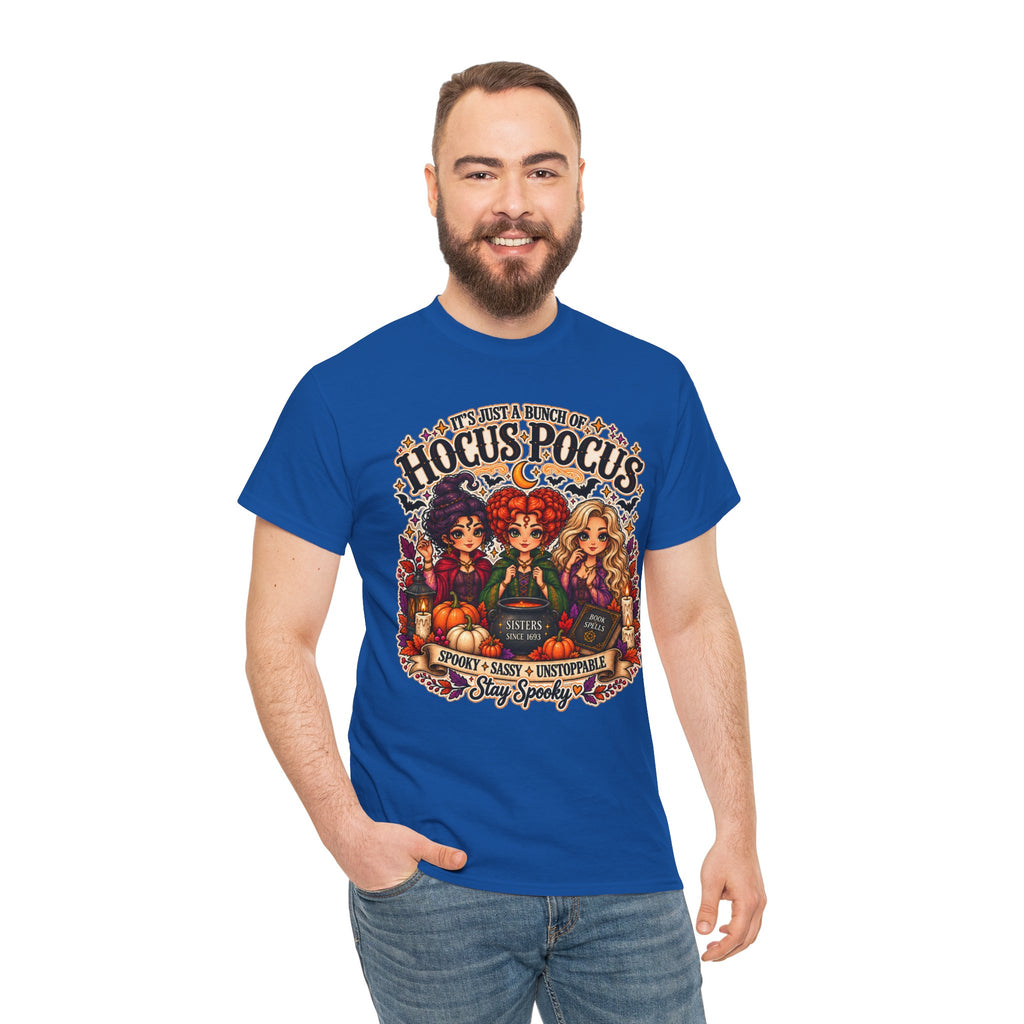 Hocus Pocus Witch Tee — "It's Just a Bunch of #HocusPocus" Halloween T-Shirt