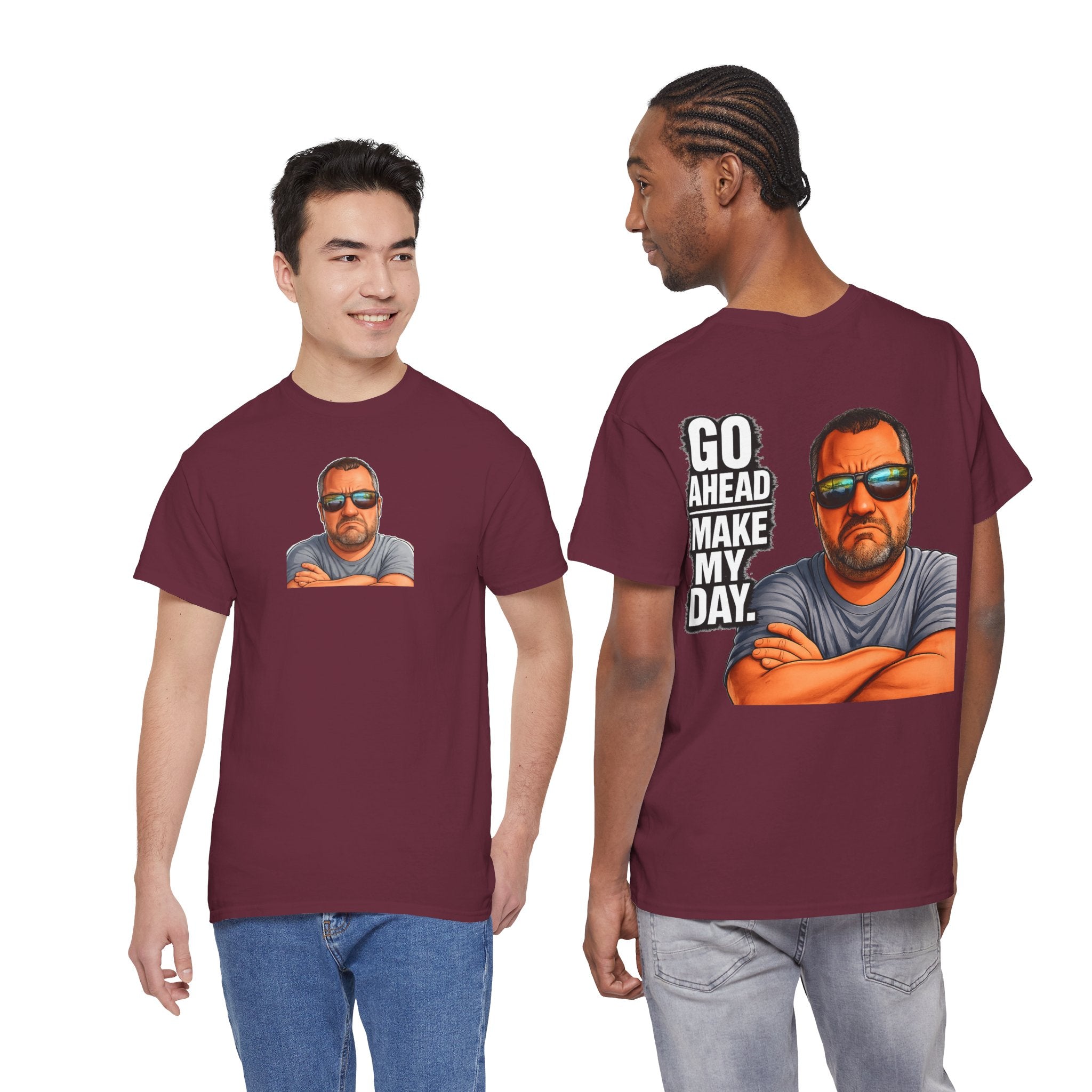 Go Ahead Make My Day T-Shirt — Sunglasses Guy Graphic Tee