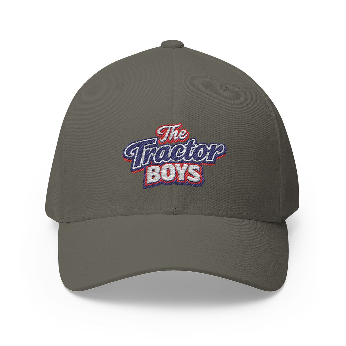 Embroidered 'The Tractor Boys' Structured Cap - Retro Red & Blue Logo