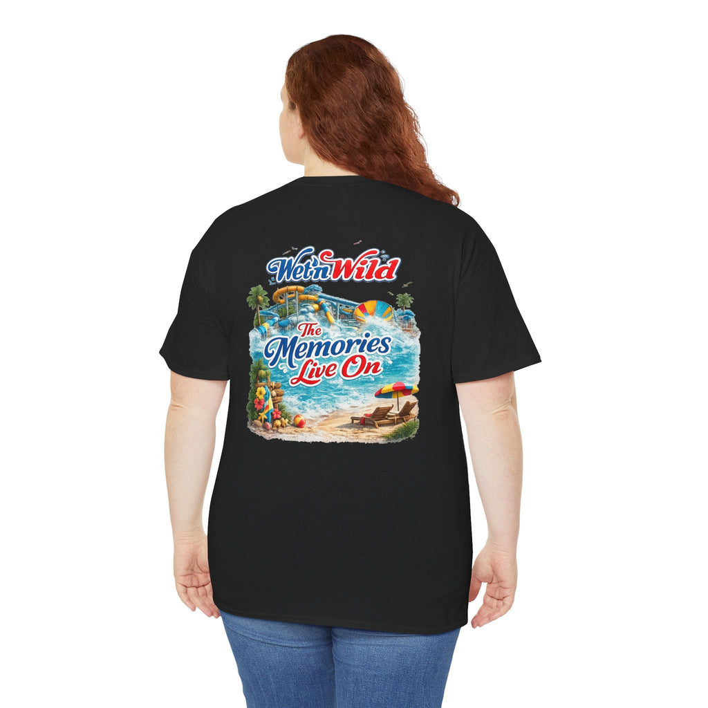 Wet'n Wild Beach Tee — "The Memories Live On" Retro Island Graphic Shirt