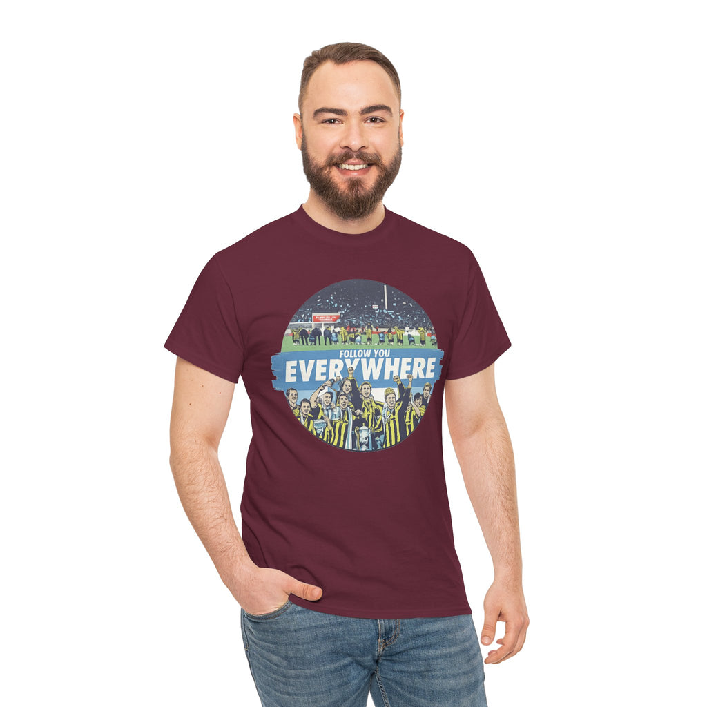 Manchester City Everywhere Soccer Crowd Graphic Tee — 'Follow You Everywhere' Fan Shirt