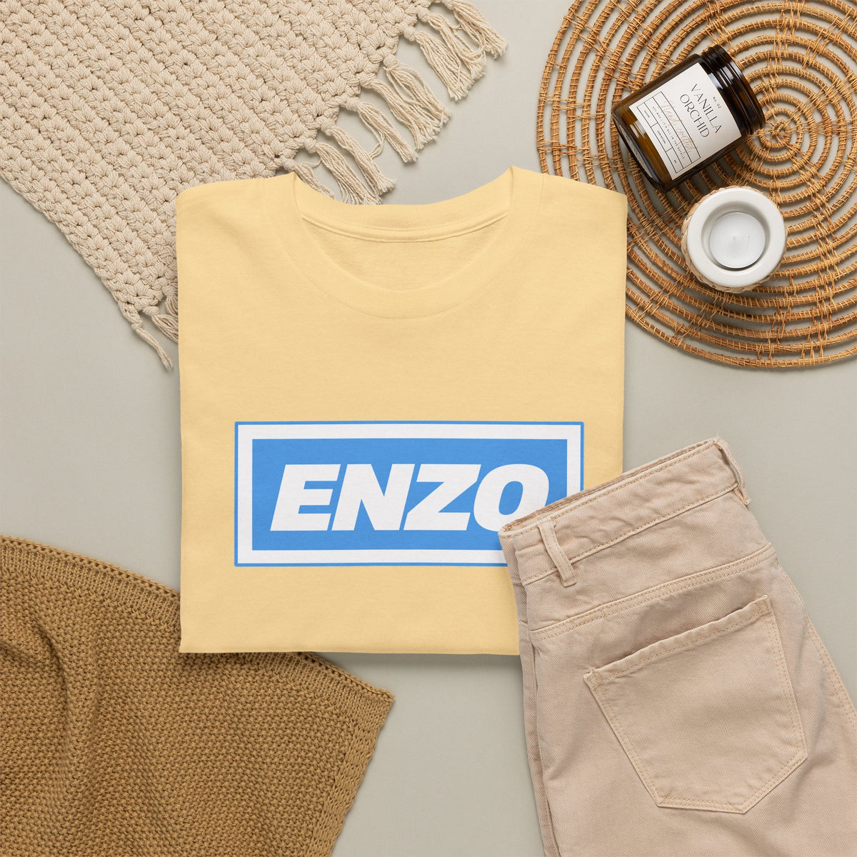 Enzo Man City Inspired Logo Tee — Classic Box-Logo Graphic T-Shirt