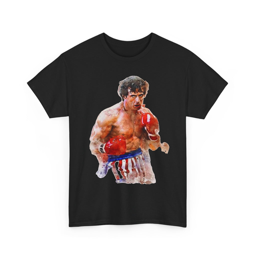 Boxer Rocky Painting T‑Shirt — Vintage American Flag Boxing Tee