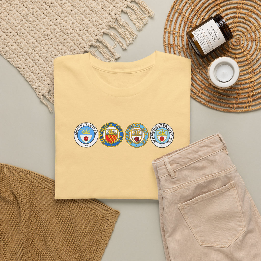 Man City Retro Crest Inspired Cotton T-Shirt