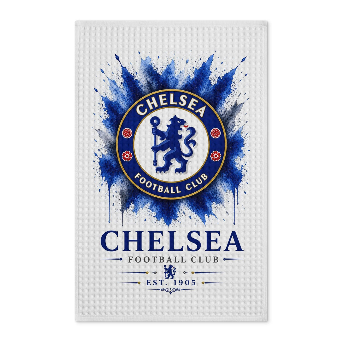 Chelsea FC Waffle Tea Towel — Double-Sided Football Club Kitchen Towel