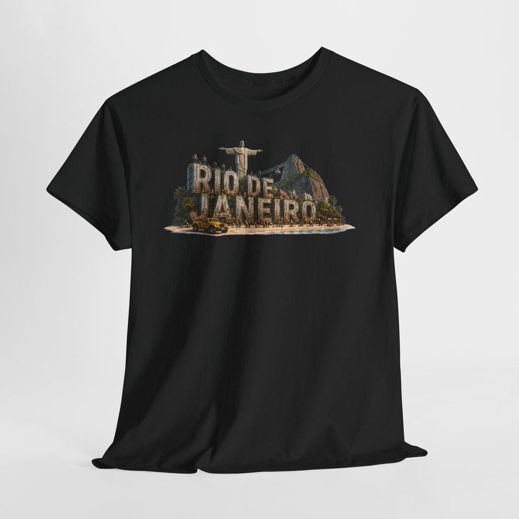 Rio de Janeiro Scenic T‑Shirt — Vintage Travel Tee with Christ the Redeemer Design