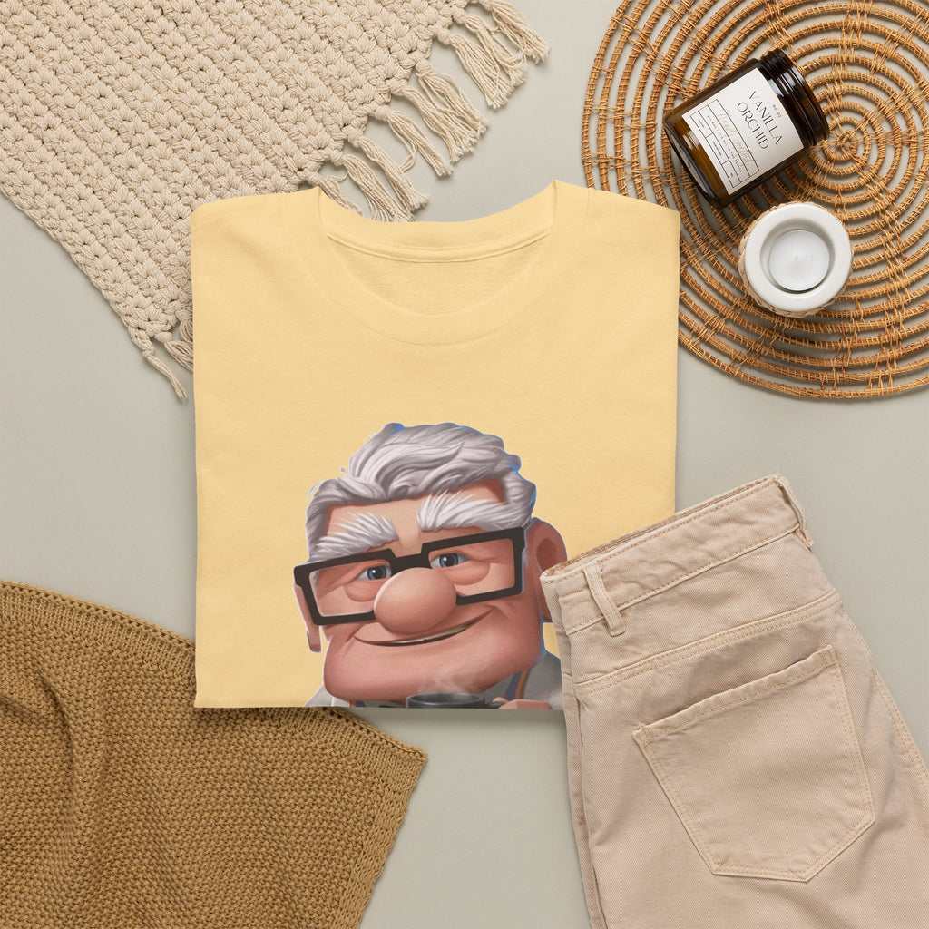 Disney Up Cartoon Grandpa Mug Graphic Tee - Cute Elderly Character T-Shirt