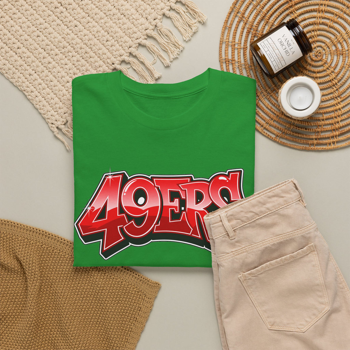 T-Shirt — '49ERS' Red Graffiti Sports Logo Tee