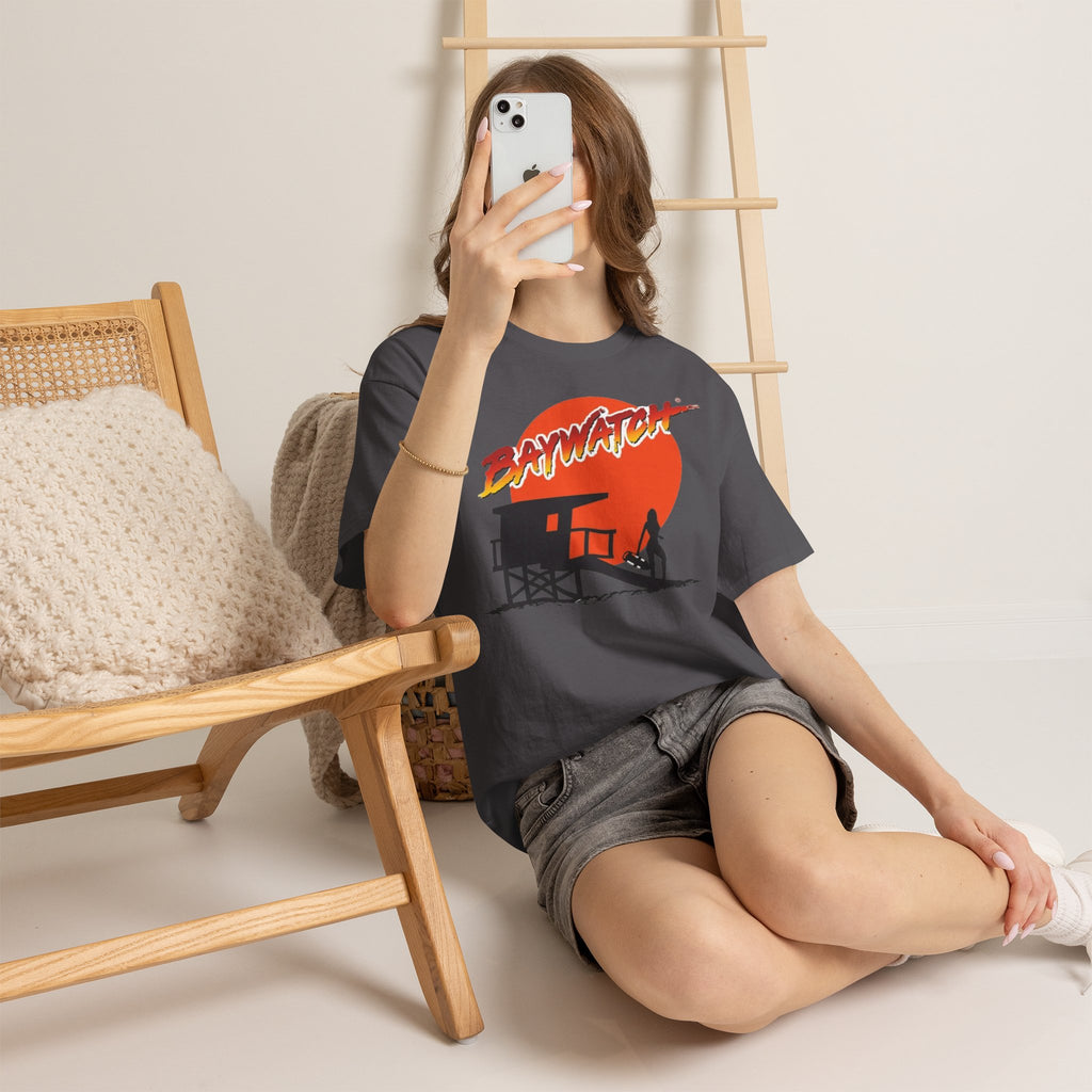 Baywatch Lifeguard Sunset Cotton T-Shirt