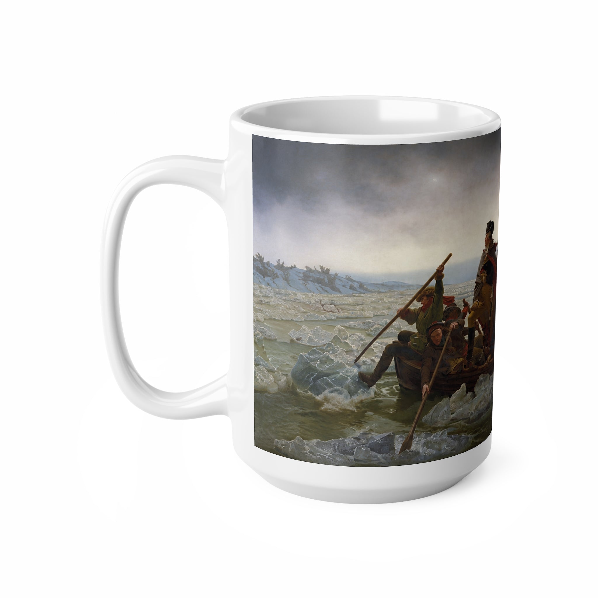 Washington Crossing the Delaware Ceramic Coffee Mug — Historic Revolutionary War Artwork (11oz & 15oz)