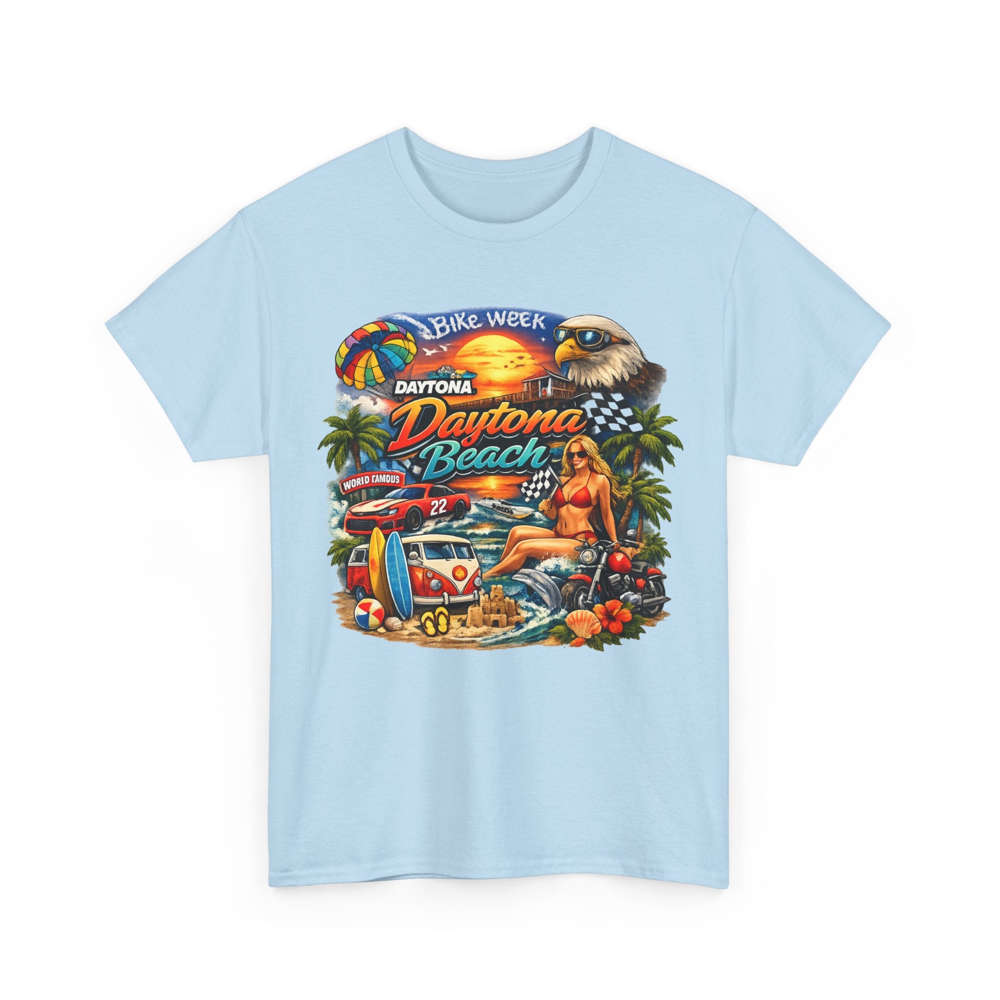 Daytona Beach Vintage Surf T-Shirt — Retro Sunset Palm Beach Tee