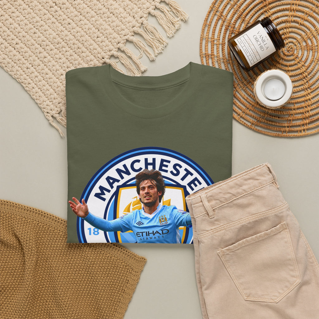 David Silva Manchester Legend Football Tee — Player Celebration Design