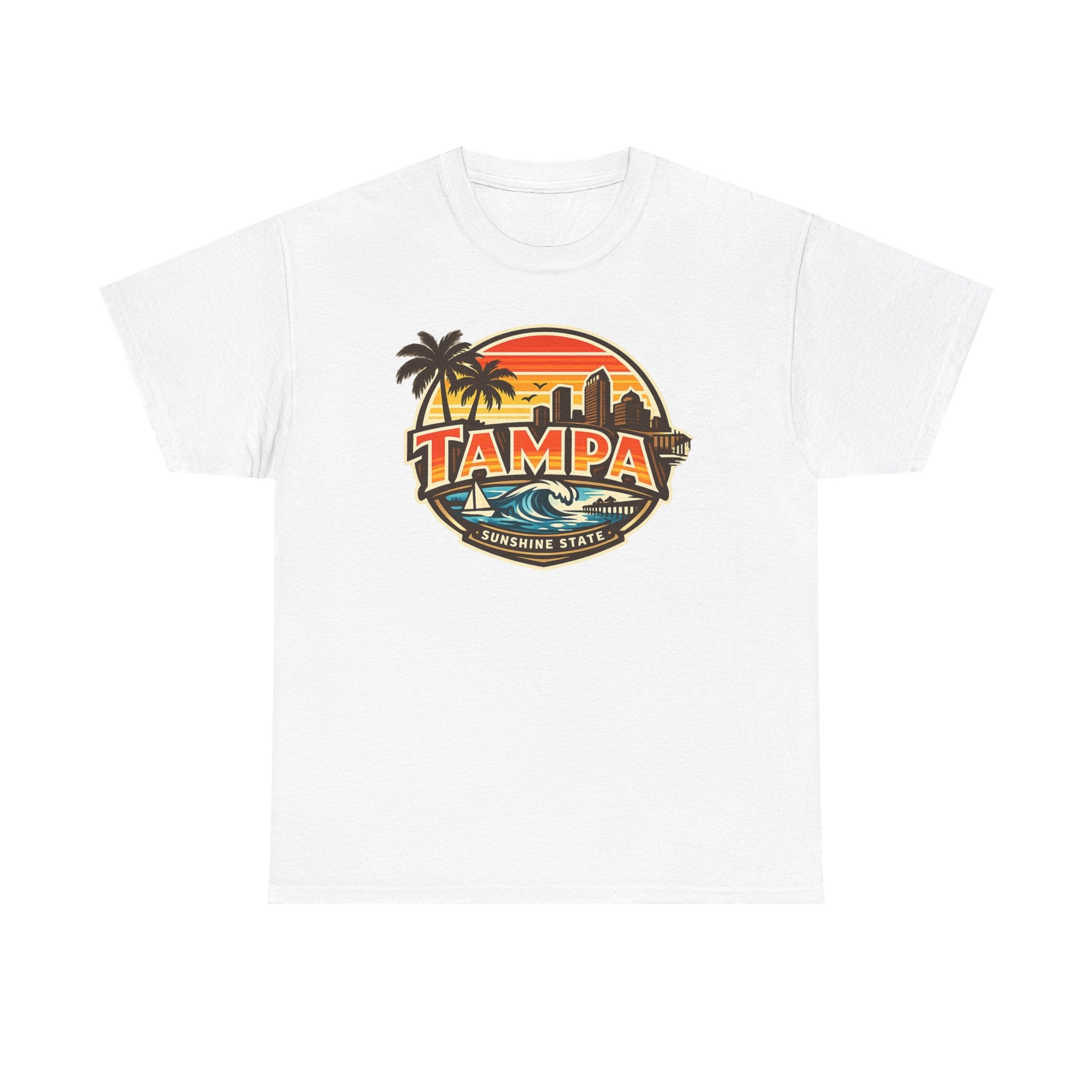Tampa Retro Sunset T-Shirt – Vintage Palm Beach Skyline Tee