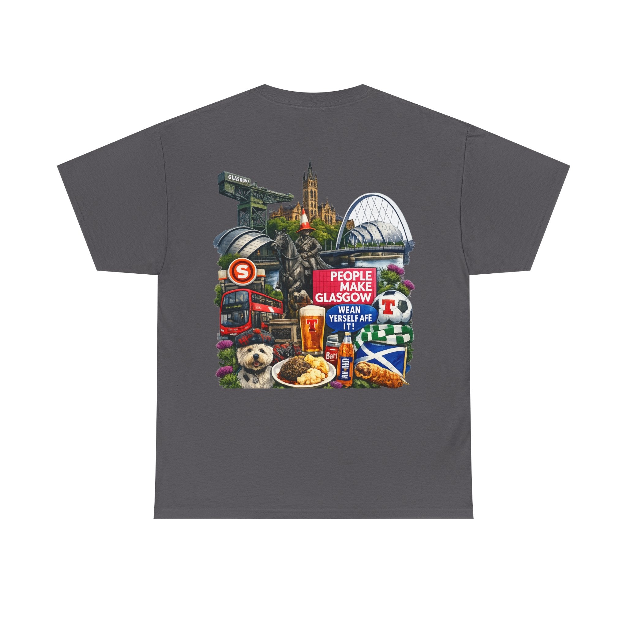 Glasgow Collage T-Shirt — "People Make Glasgow" Scottish City Souvenir Tee