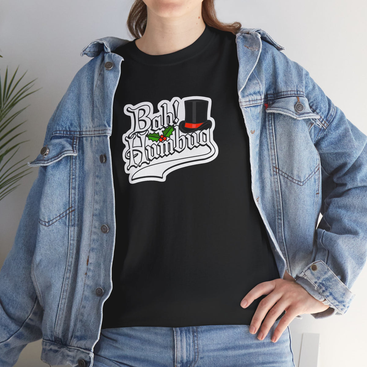 Bah Humbug Christmas Graphic Cotton T-Shirt / Tee