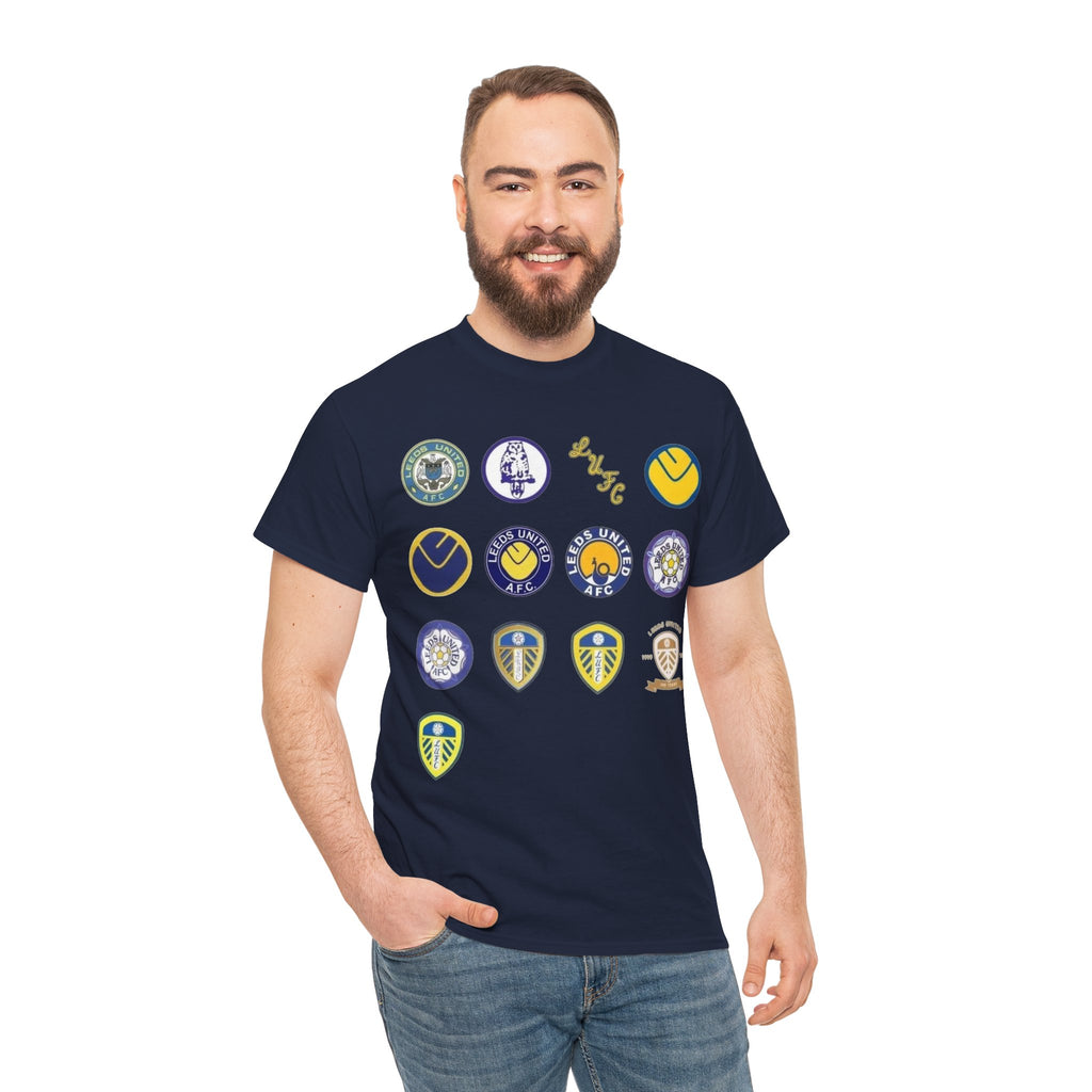 Leeds United Retro Crest Cotton T-Shirt — Vintage Football Club Emblem Tee