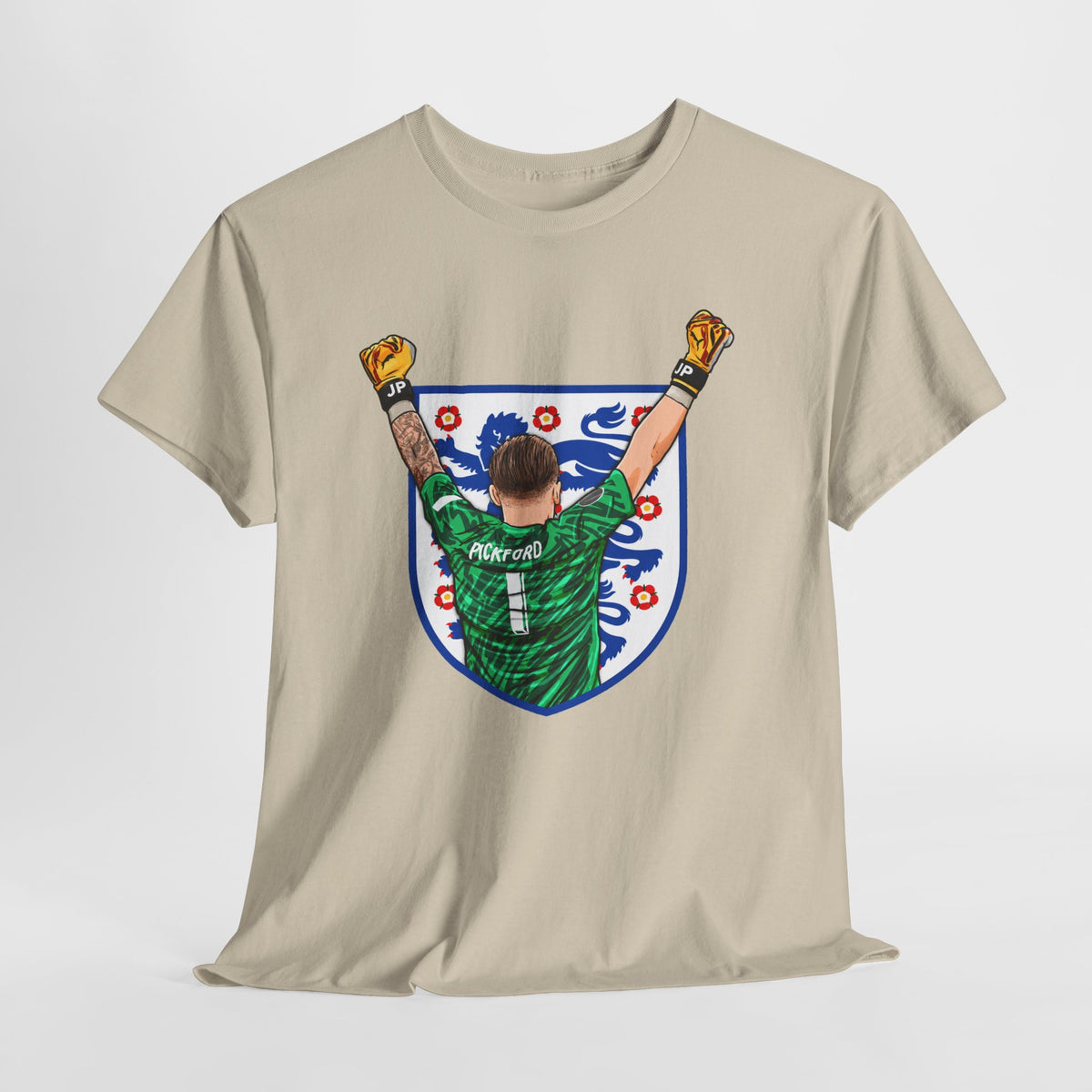 Pickford England Number 1 Goalkeeper Graphic Tee — Victory Pose Jersey Design