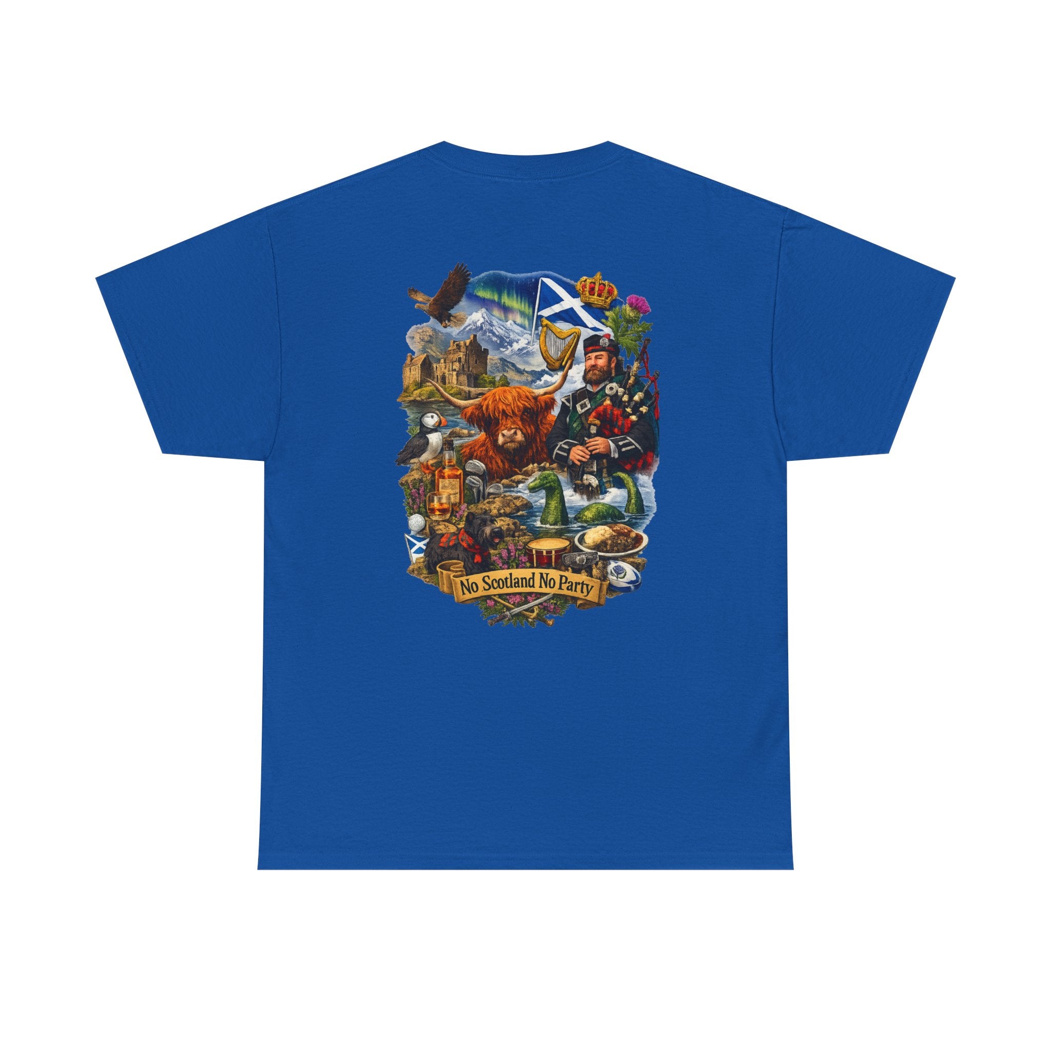 Scotland Collage T-Shirt — "No Scotland No Party" Scottish Heritage Tee