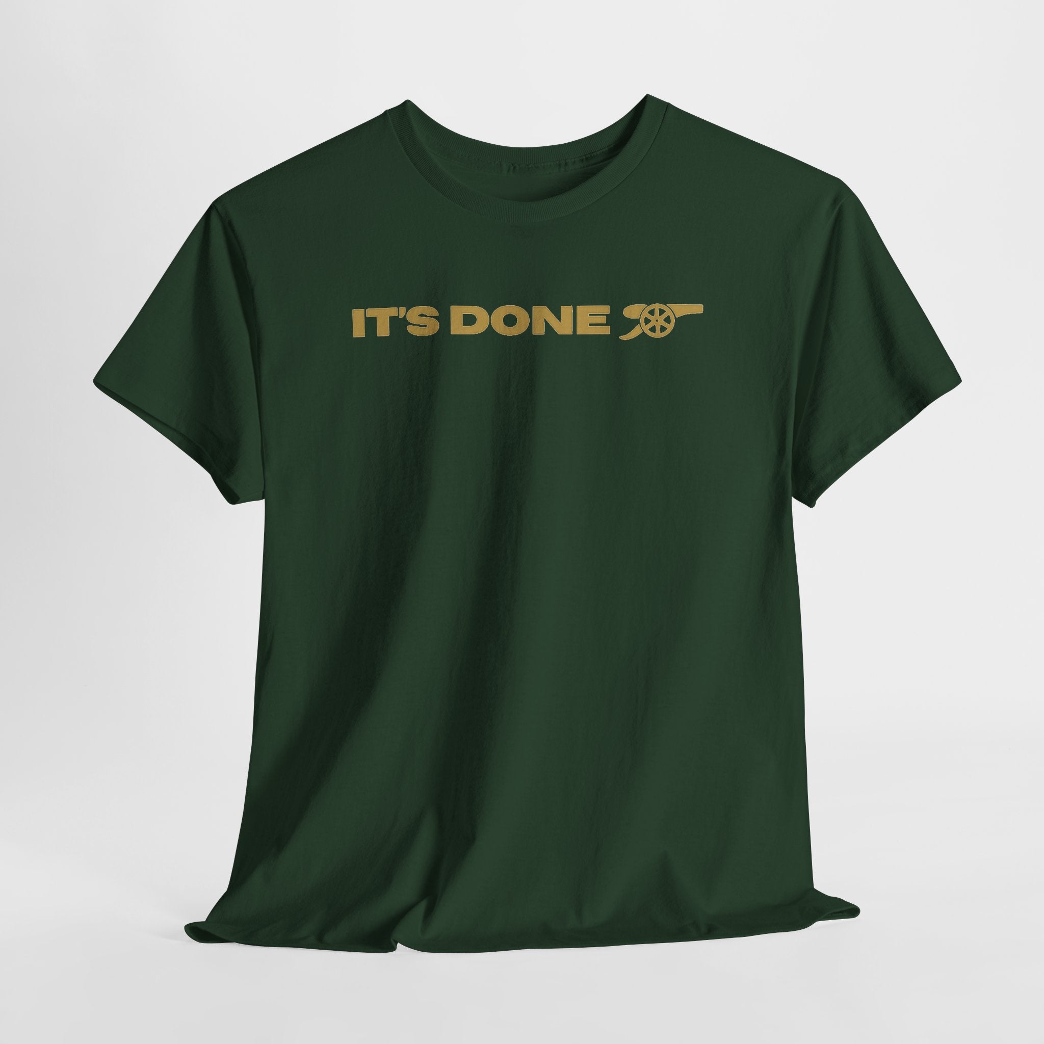 It's Done Arsenal Champions T-Shirt – Minimalist Gold Script Tee