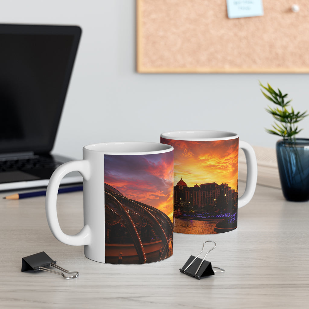Epic Universe Sunset Ceramic Mug — Vibrant Sunset Skyline Coffee Cup (11oz & 15oz)