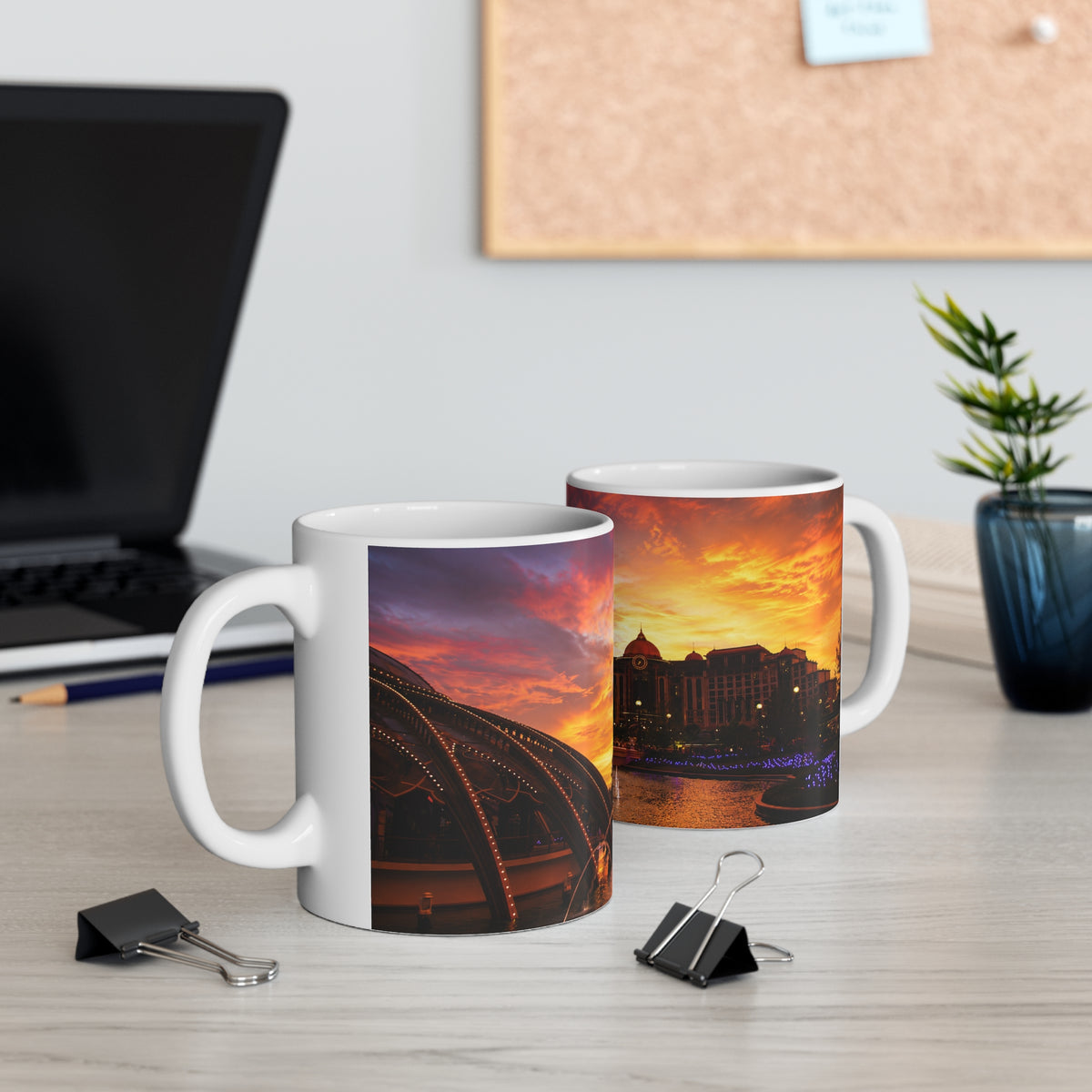 Epic Universe Sunset Ceramic Mug — Vibrant Sunset Skyline Coffee Cup (11oz & 15oz)