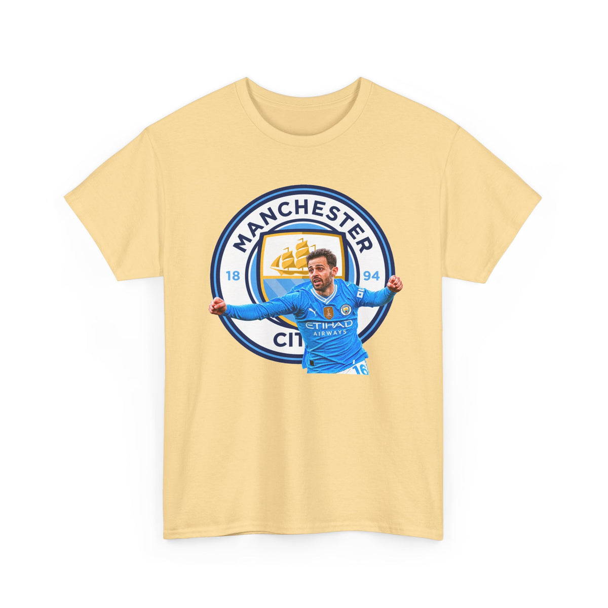 Bernardo SIlva Manchester City legend Cotton T‑Shirt — Blue Crest Football Tee