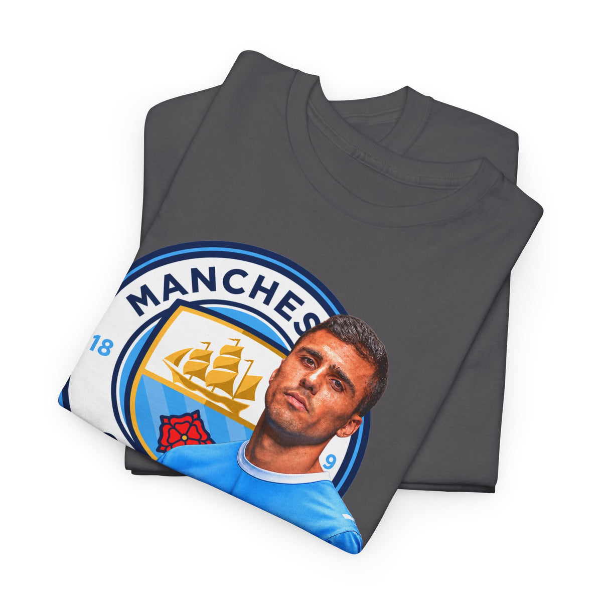 Rodri Manchester City Legend Football Tee — Player Portrait Soccer Shirt