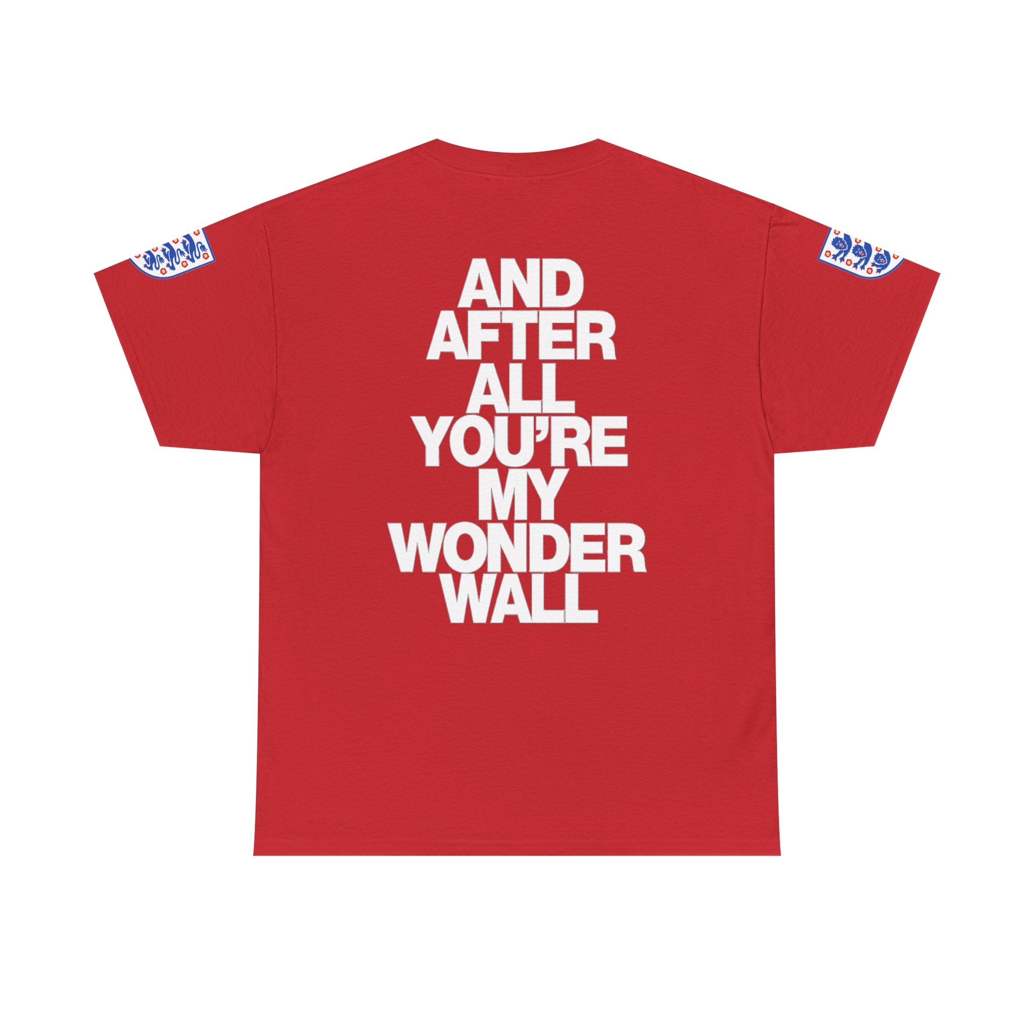 England Football Tee — "And After All You're My Wonderwall" Lyrics Tee