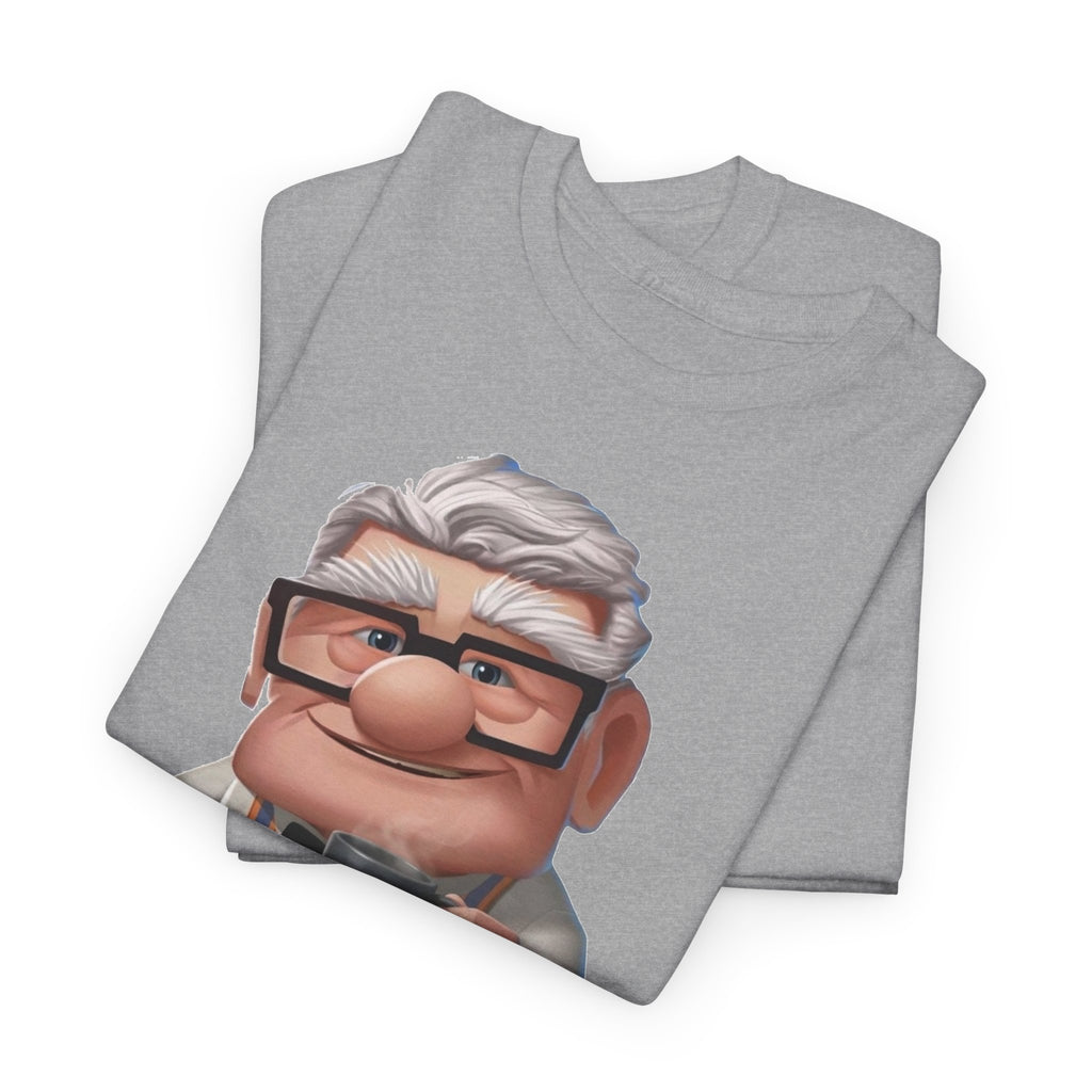 Disney Up Cartoon Grandpa Mug Graphic Tee - Cute Elderly Character T-Shirt