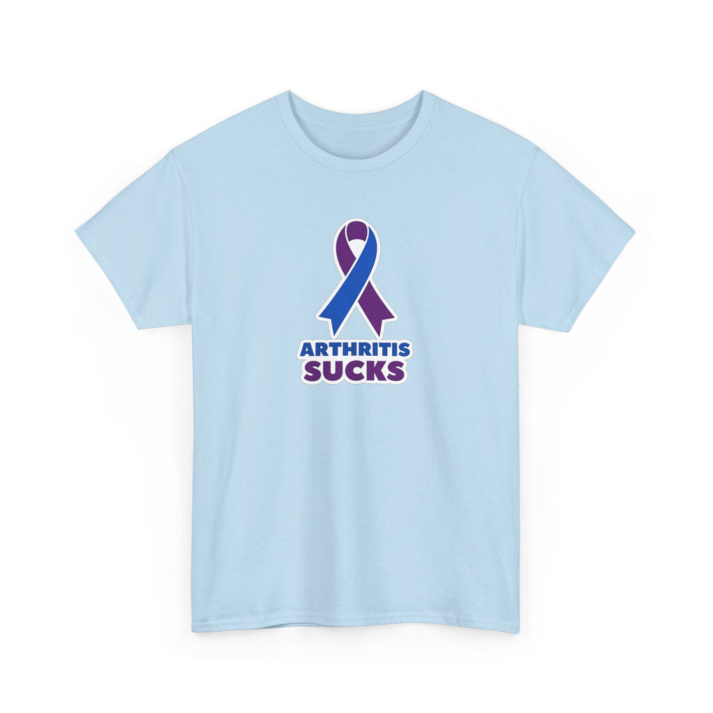 Arthritis Sucks Awareness T-Shirt — Purple & Blue Ribbon Support Tee