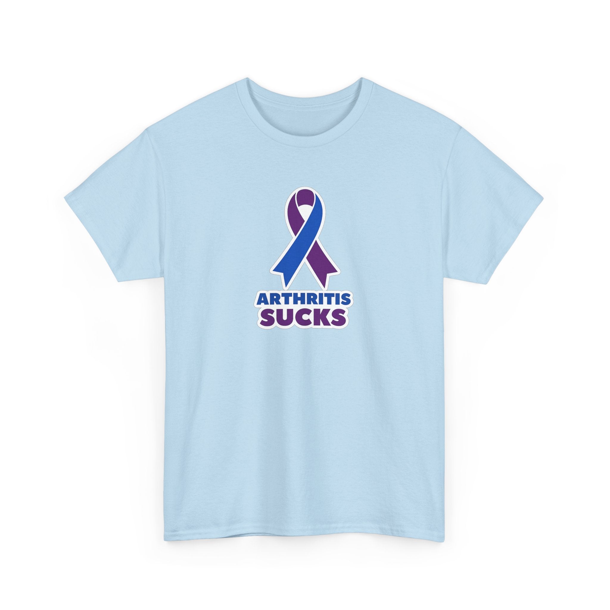 Arthritis Sucks Awareness T-Shirt — Purple & Blue Ribbon Support Tee