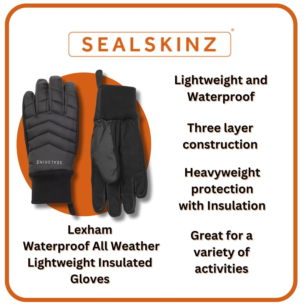 Mens & Ladies Waterproof All Weather Lightweight Insulated Thermal Gloves
