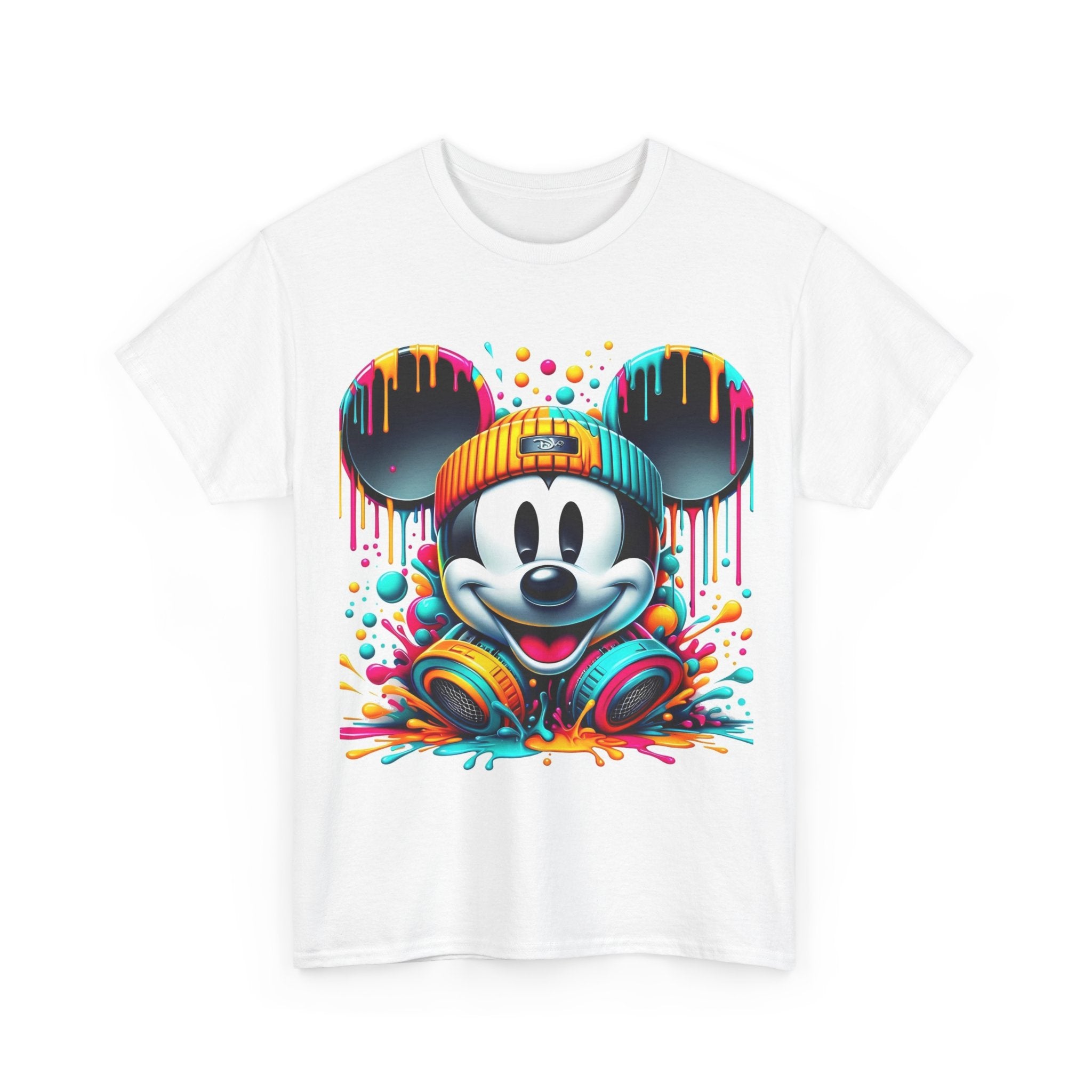 Colorful Pop Art Mickey Mouse Tee - Vibrant Drip Graphic T-Shirt