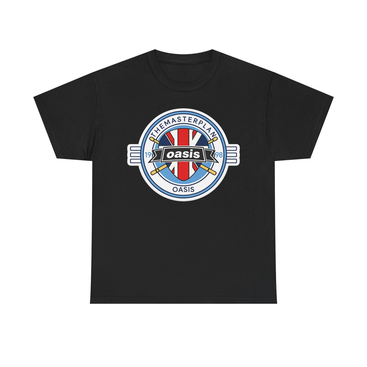 Oasis Union Jack Band Tee – Retro Rock Logo T-Shirt