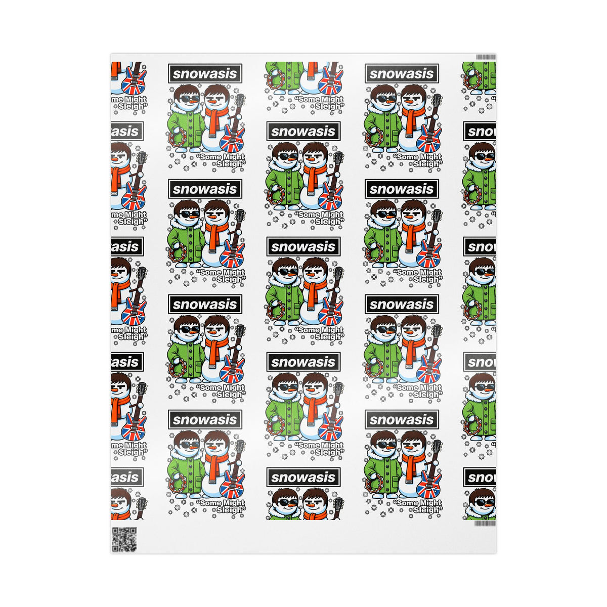 Snowasis #Oasis Inspired Holiday Wrapping Paper – Cute Snowman & Snowdog Pattern