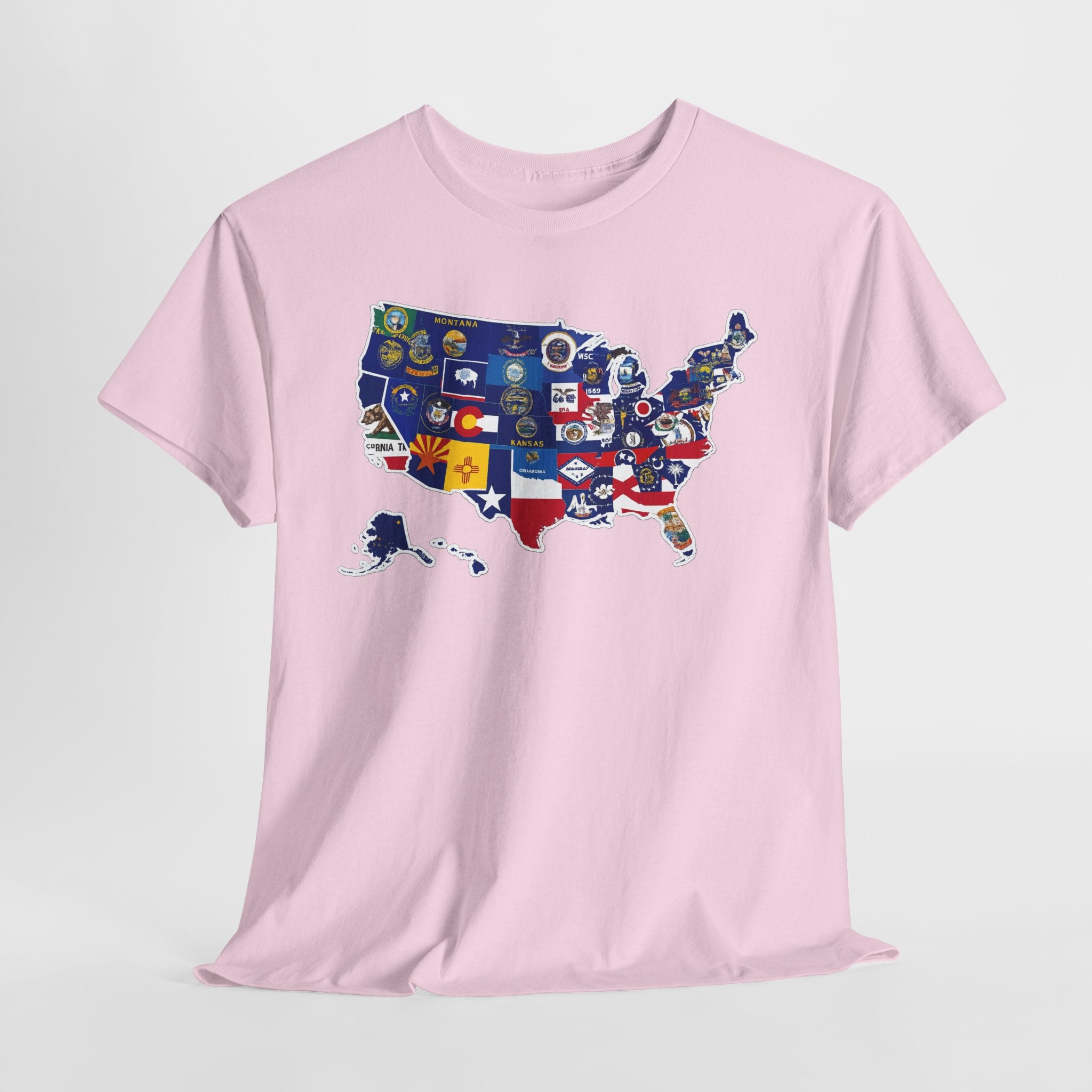 USA Map Flag T-Shirt — United States State Flag Map Tee