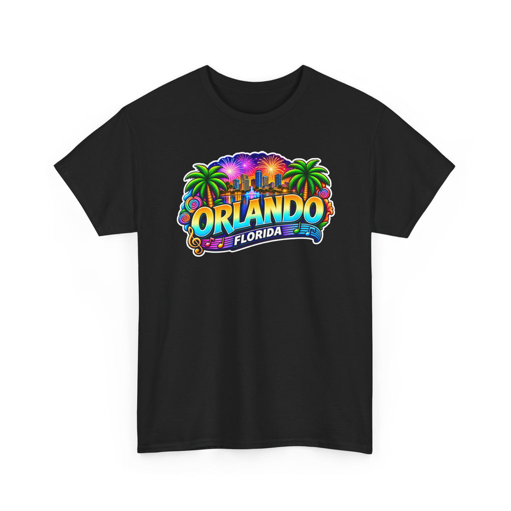 Orlando Florida Retro Sunset Palm Cotton T-Shirt