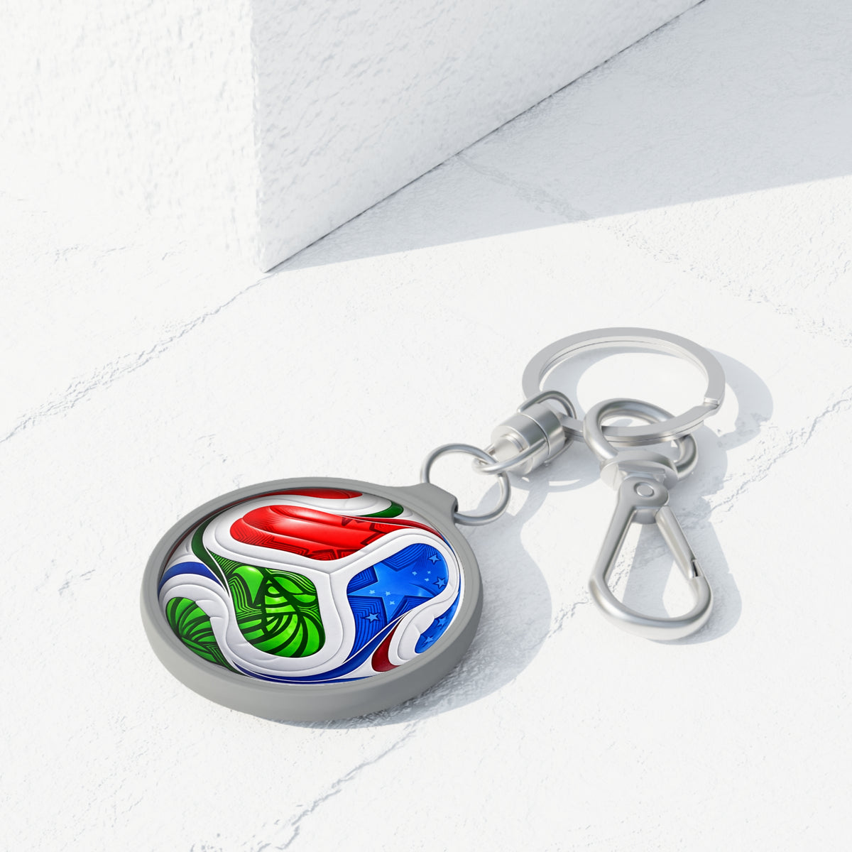 Soccer Ball Keyring Tag — Colorful World Cup Soccer Keychain