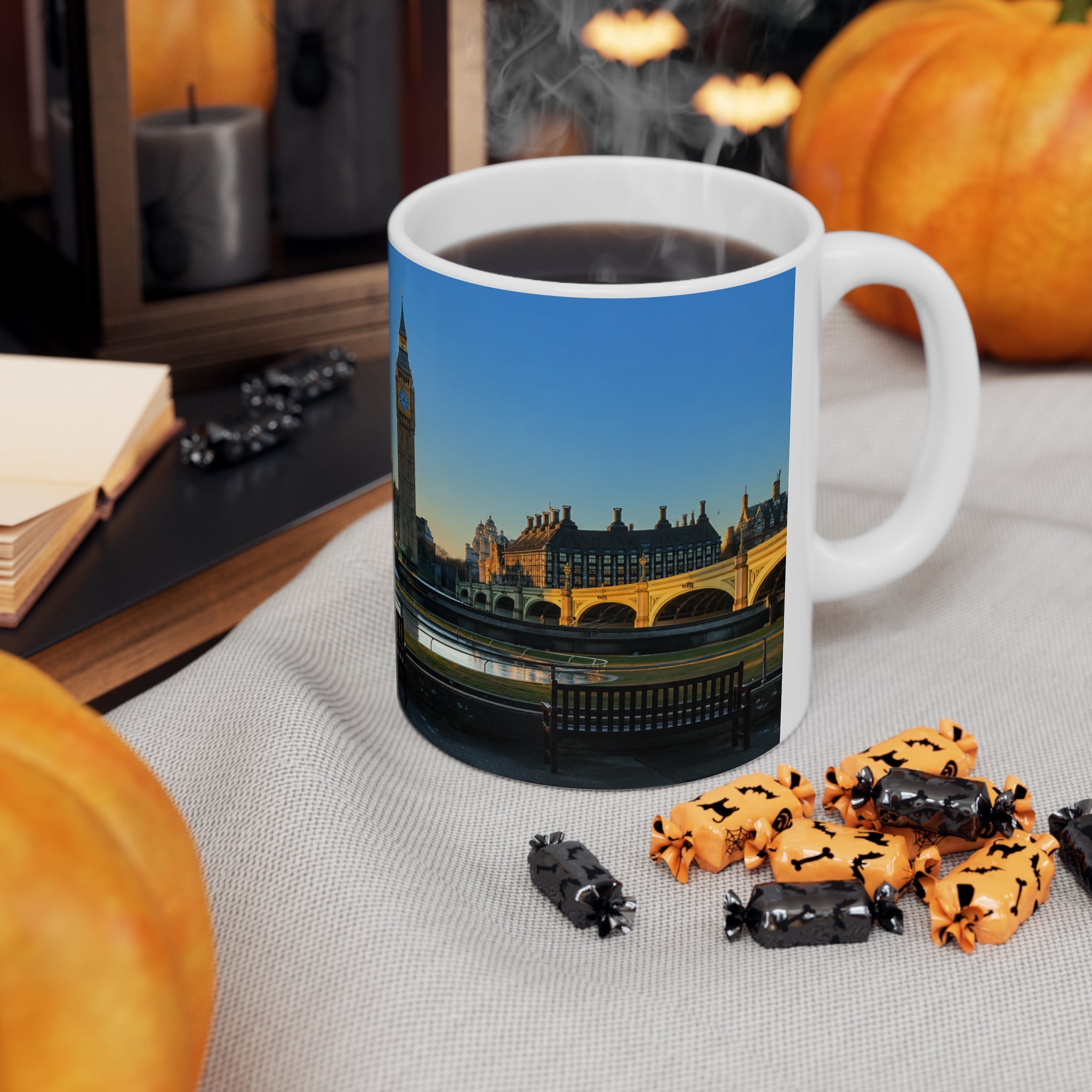 London Sunset Panorama Mug – Big Ben & Thames Ceramic Coffee Cup (11oz, 15oz)