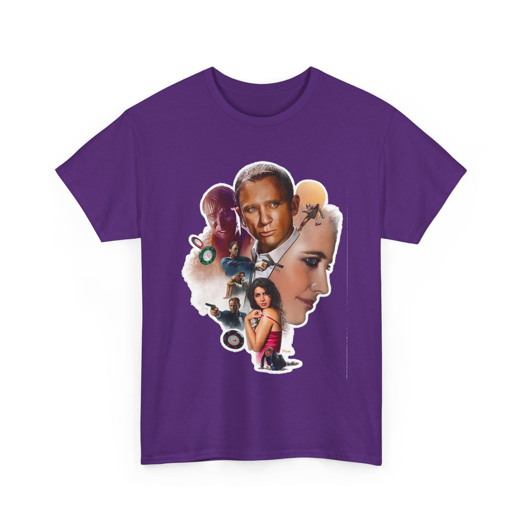 Jame Bond Movie Collage T‑Shirt — Vintage Film Noir Portrait Tee