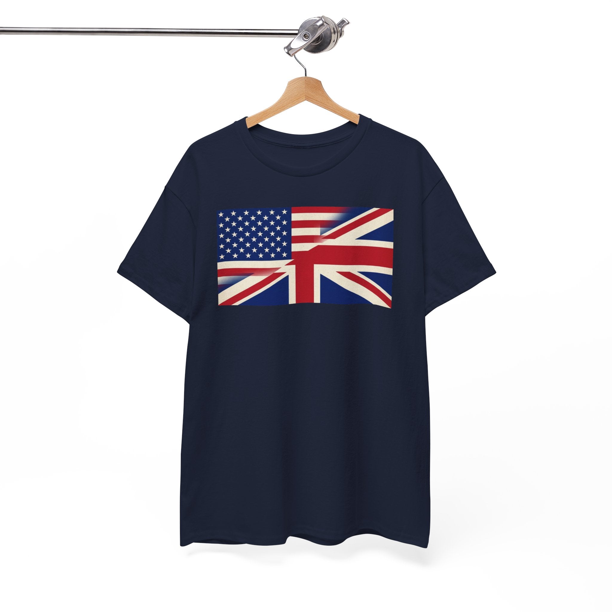 USA-UK Flag Graphic Tee — American British Union Jack Mashup T-Shirt