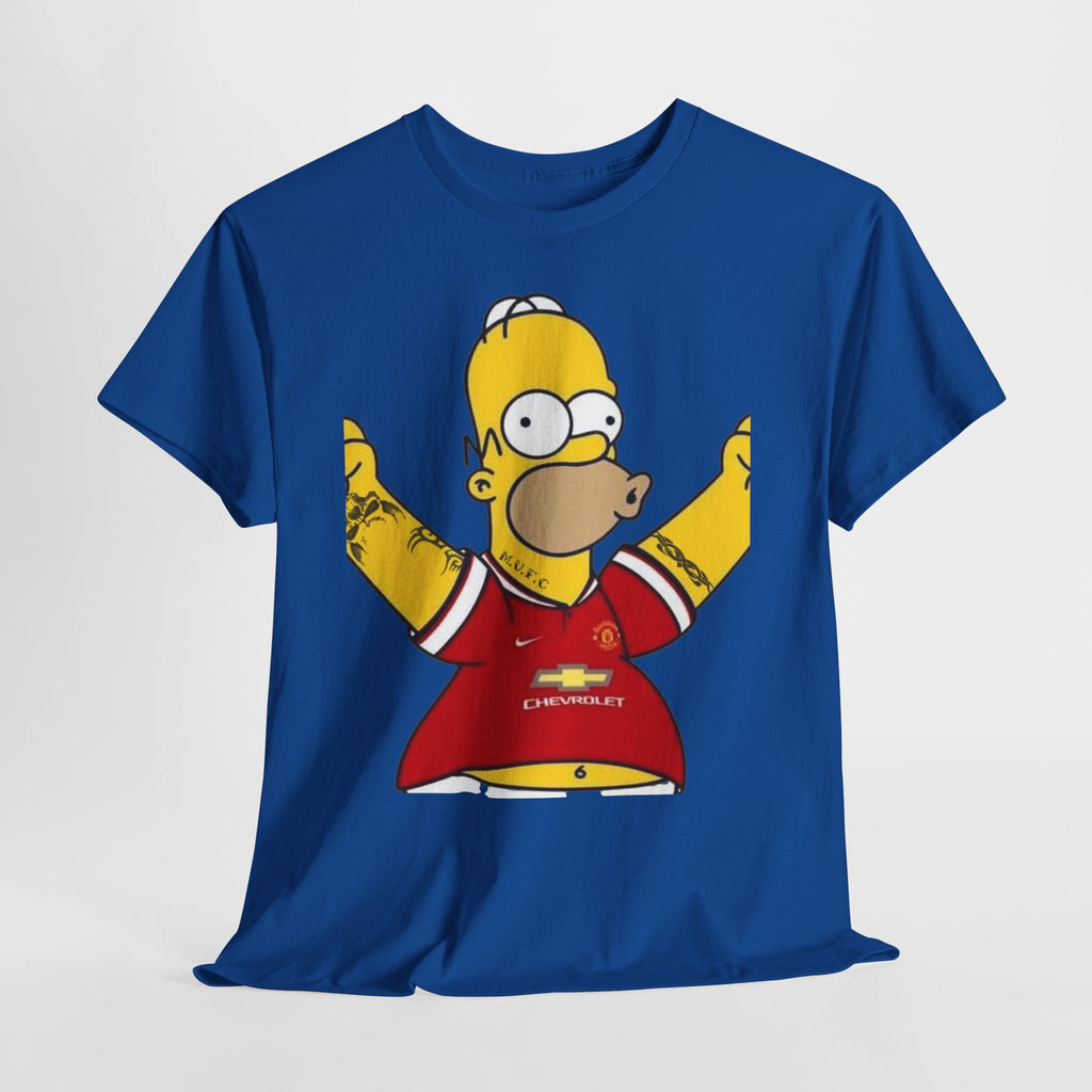 Homer Simpson Manchester Fan T-Shirt — Cartoon Football Supporter Tee
