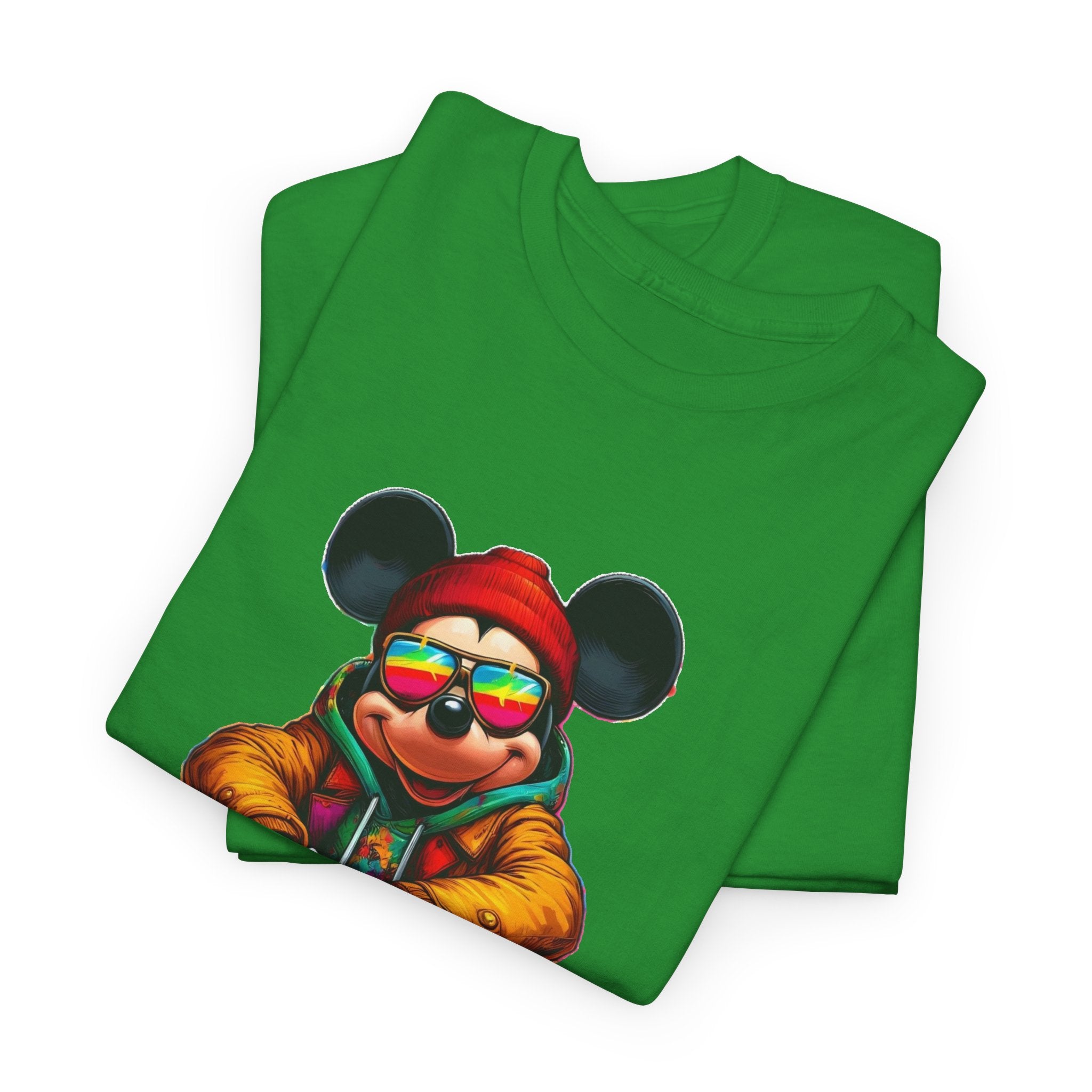 Mickey Mouse Streetwear Graphic Tee — Hip-Hop Mouse Character Sitting in Sneakers