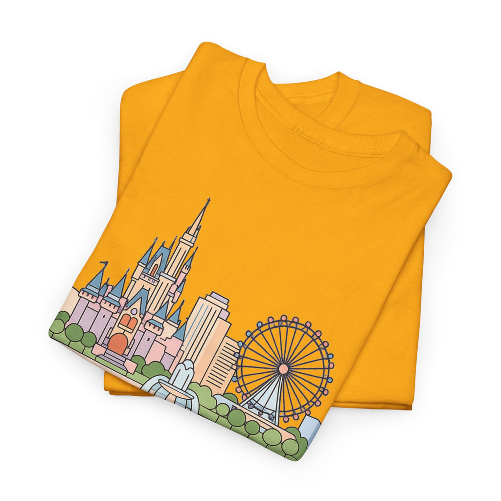 Orlando Skyline T-Shirt — Cute Cityscape Graphic Tee with 'Orlando' Text