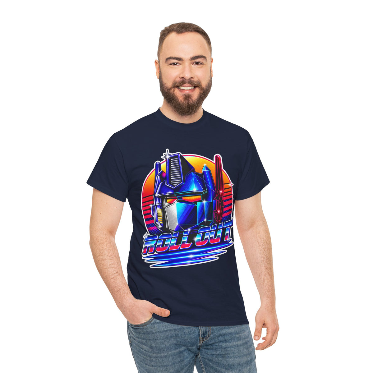 “Roll Out” Optimus-Inspired Graphic Transformers Cotton T-Shirt