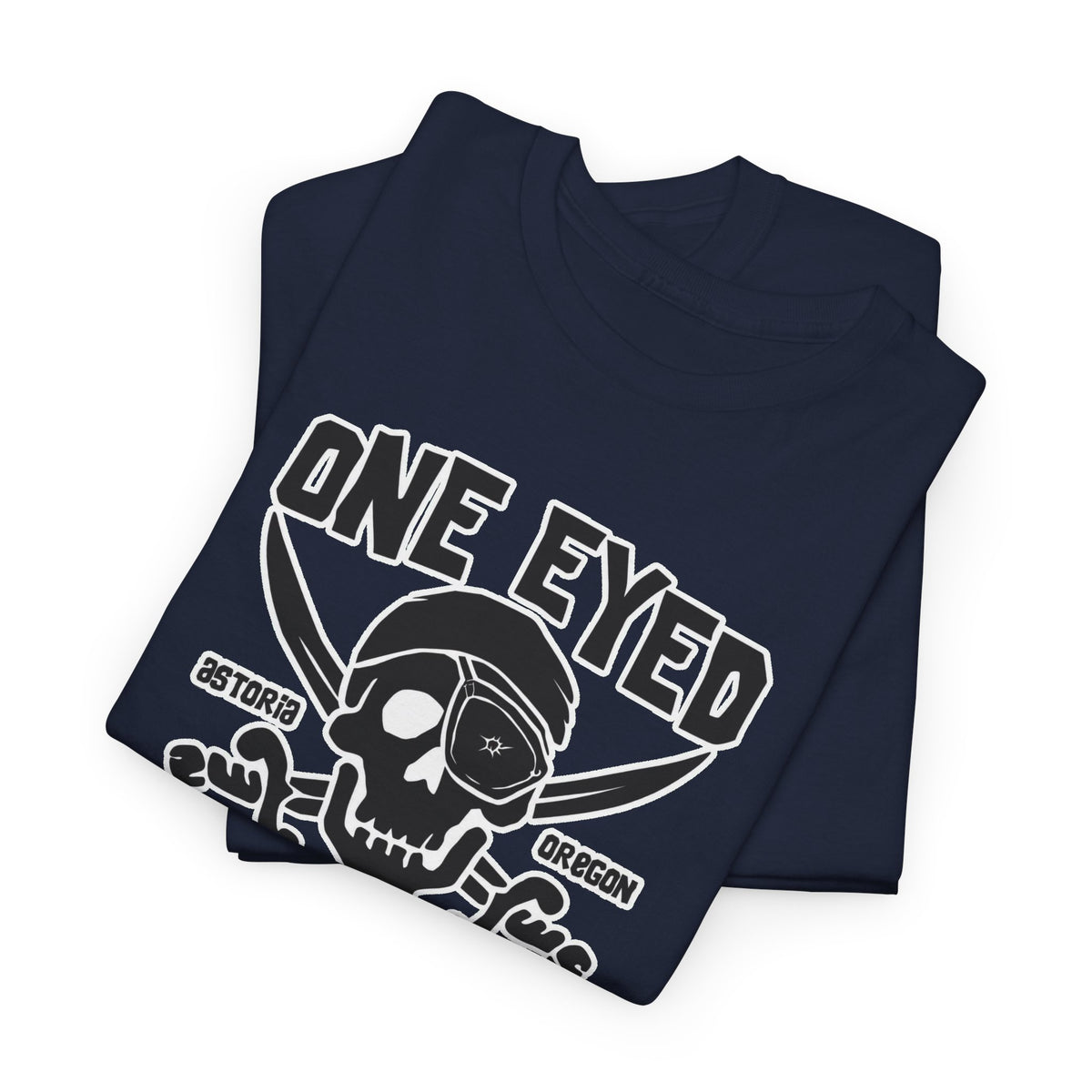 One Eyed Willie Pirate Skull Tee — Retro Nautical Adventure Graphic Shirt