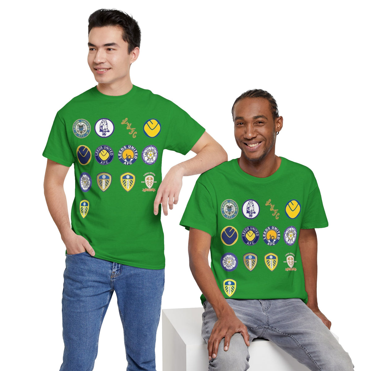 Leeds United Retro Crest Cotton T-Shirt — Vintage Football Club Emblem Tee