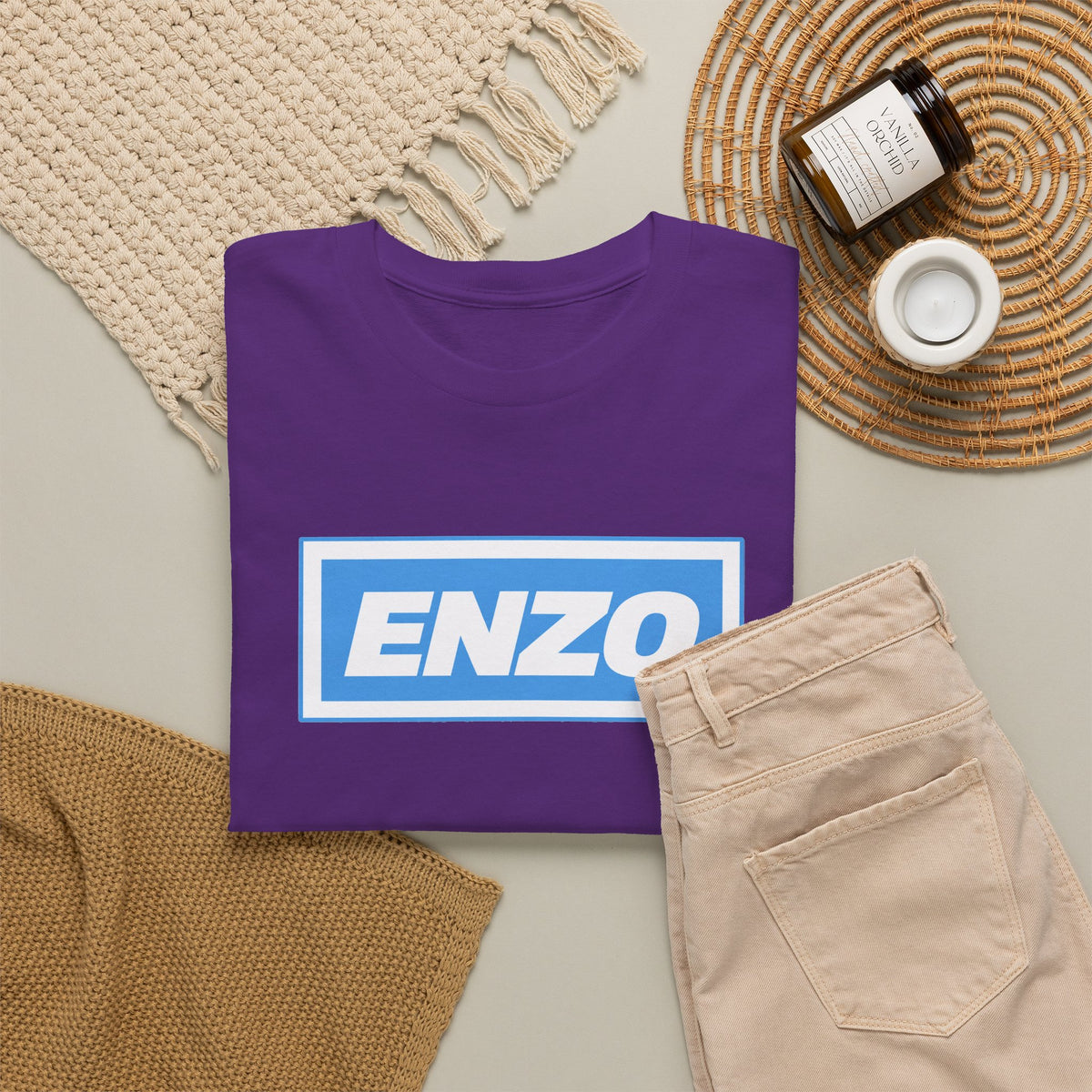 Enzo Man City Inspired Logo Tee — Classic Box-Logo Graphic T-Shirt