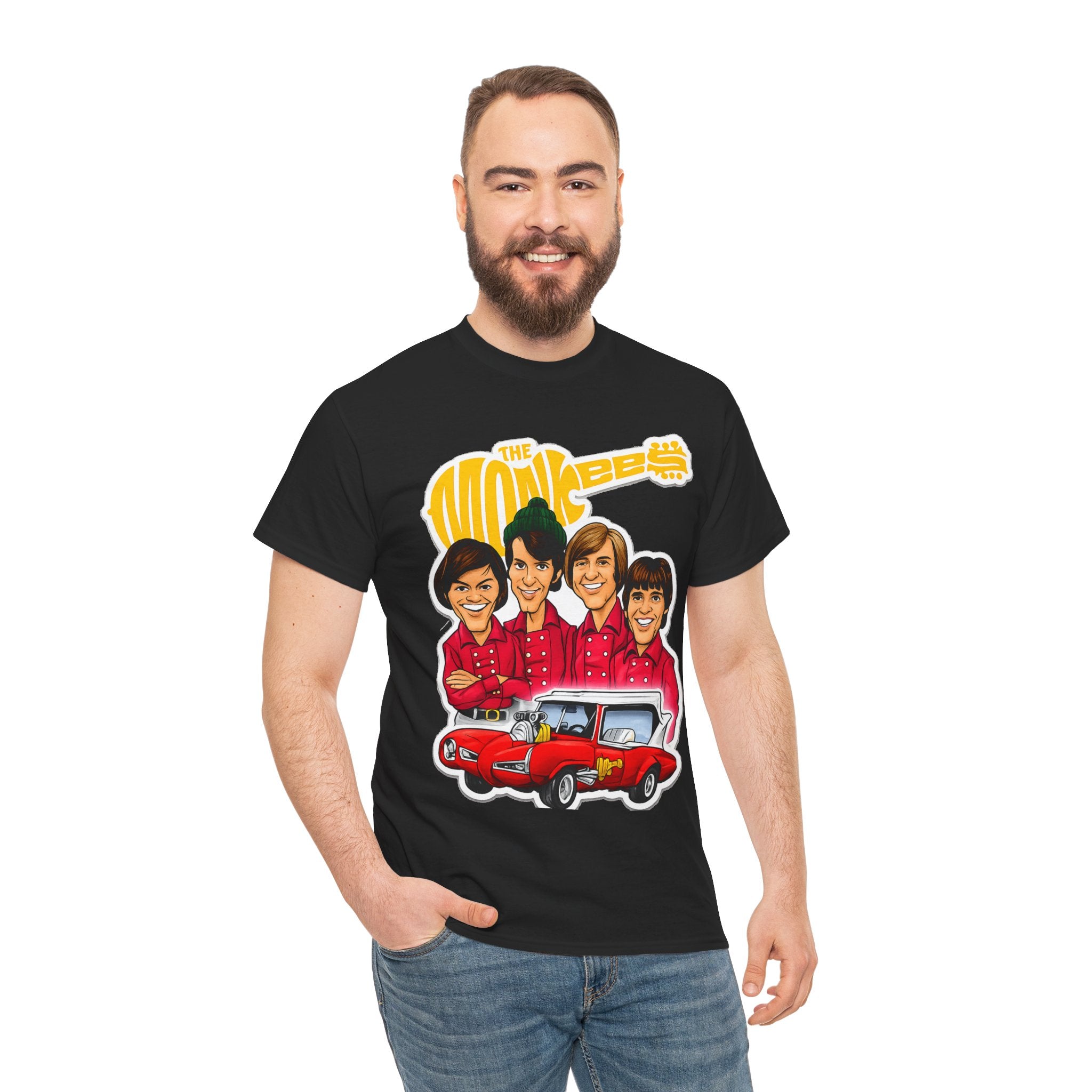 The Monkees Retro Band Tee — Colorful Car Cartoon Graphic